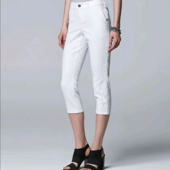 Simply Vera Vera Wang Pants - Simply Vera Wang Textured Floral Capri Pants